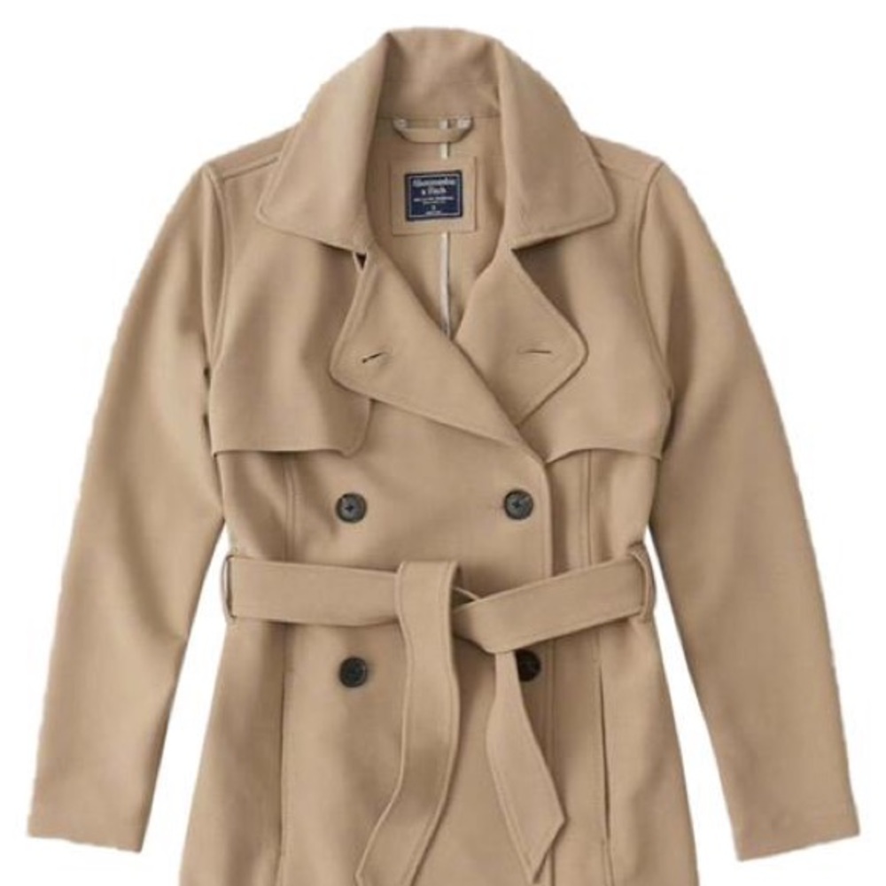 Abercrombie Camel Drapey Trench Coat